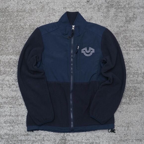 True Religion Other - True Religion Men's Size S Black Fleece Full Zip Jacket Jimmy Big QT Embroidered